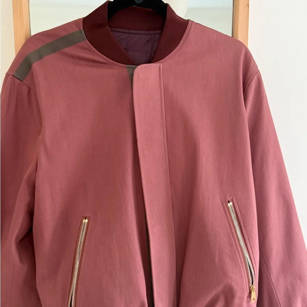 Reversible Burgundy Bomber Jacket - Picture 2 of 14